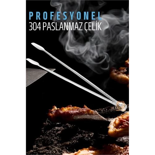 Modacar Barbekü Mangal Maşası Kömür Köz Maşası 304 Paslanmaz Çelik