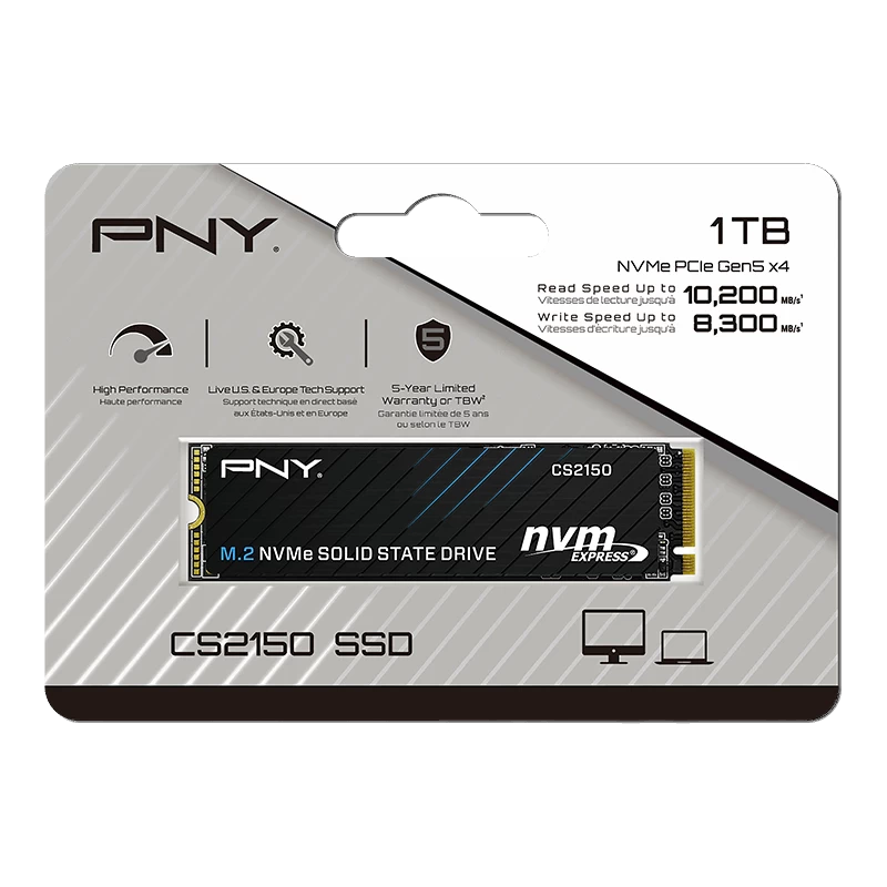 Pny Cs2150 1tb 10200/8300 Mb/s M.2 Nvme Ssd (m280cs2150-1tb-tb)