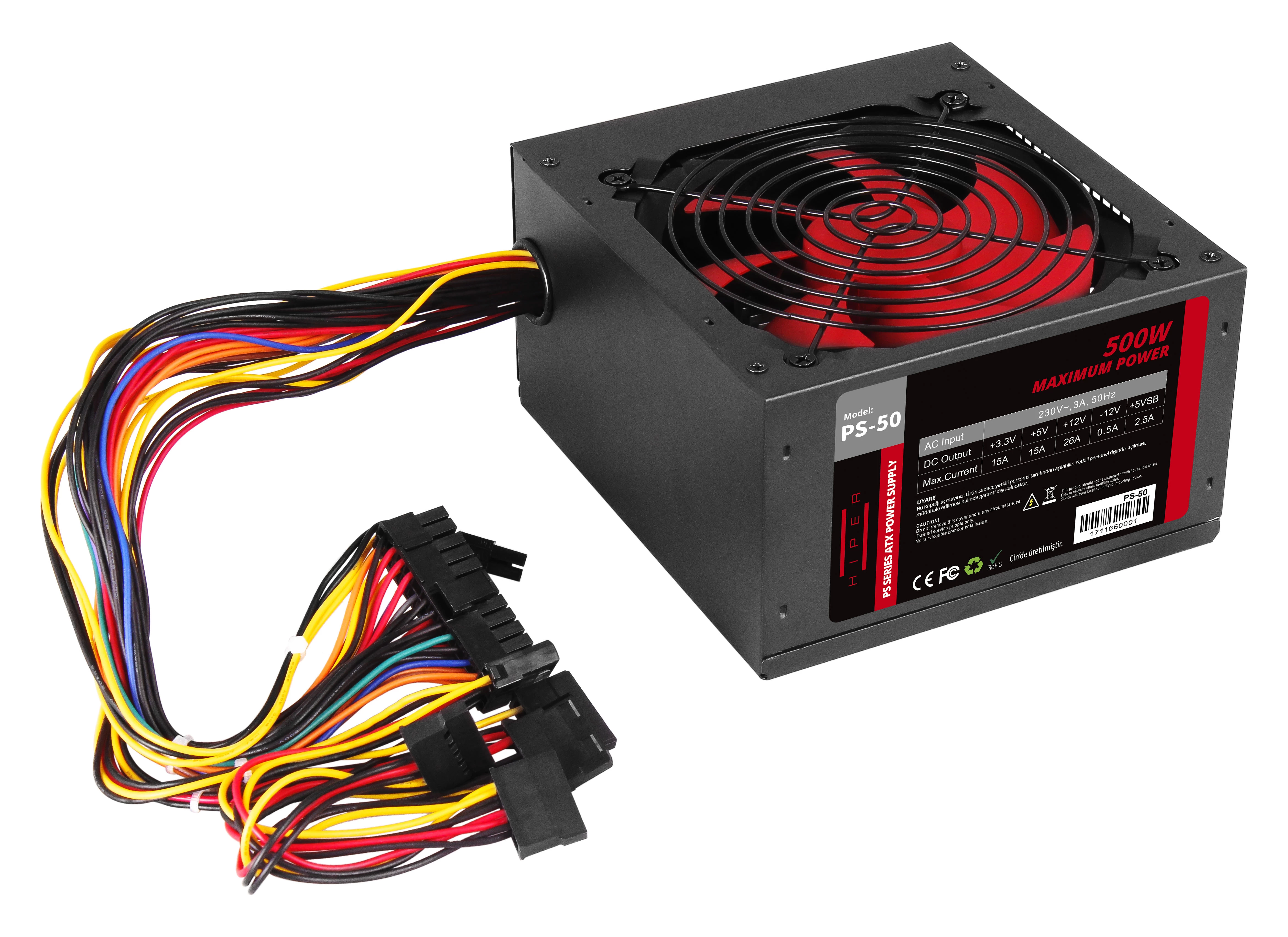 Hiper Ps-50 500w 12 Cm Fan Power Supply