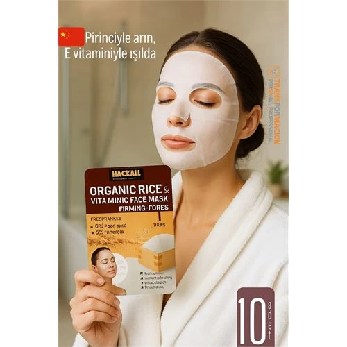 Modacar Organik Pirinç & Vitamin E Yüz Maskesi – Gözenek Sıkılaştırıcı Nemlendirici